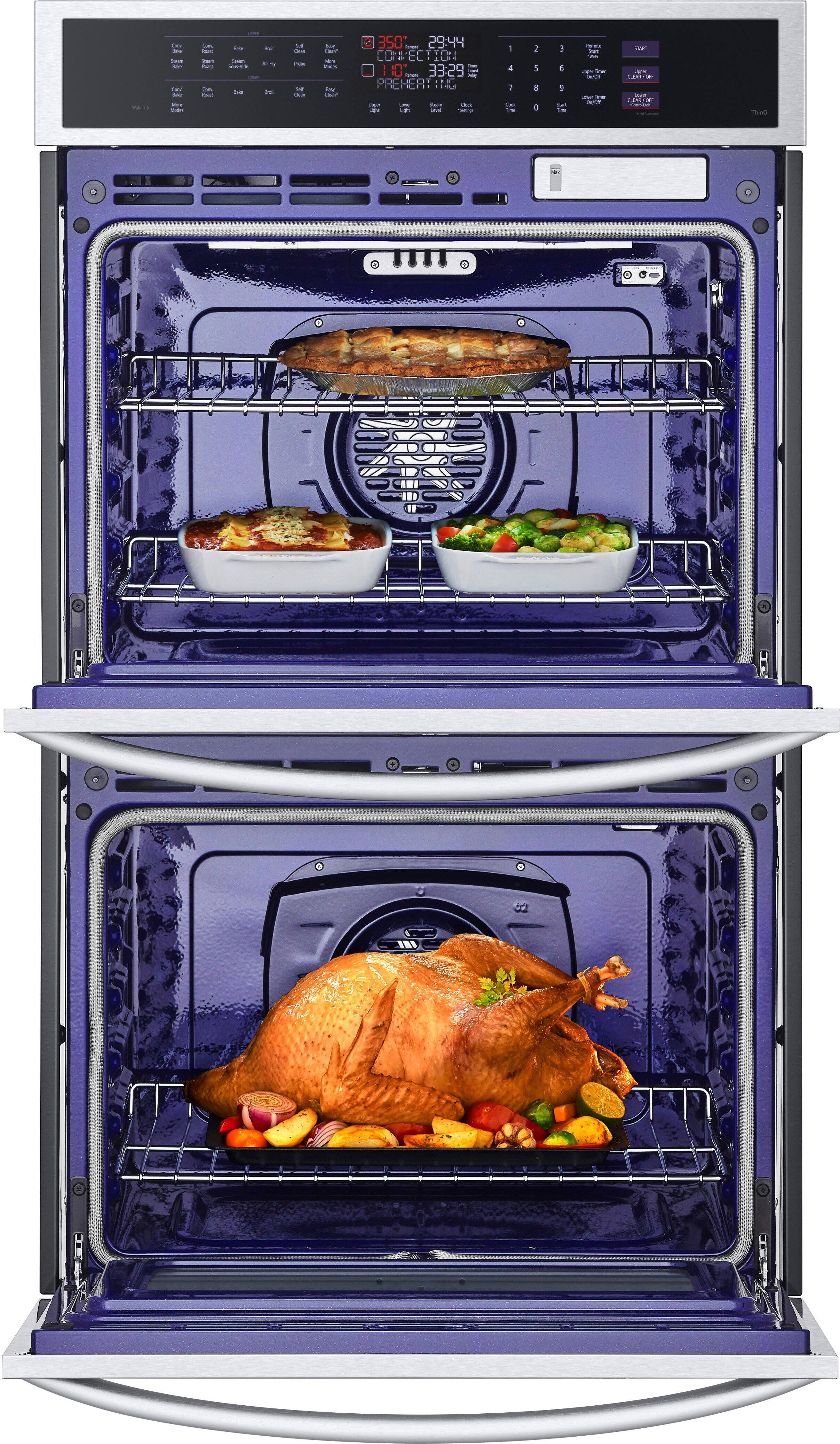 Alt View 12. LG - 30" Built-In Electric Double Wall Oven with Steam Sous Vide - Stainless Steel.