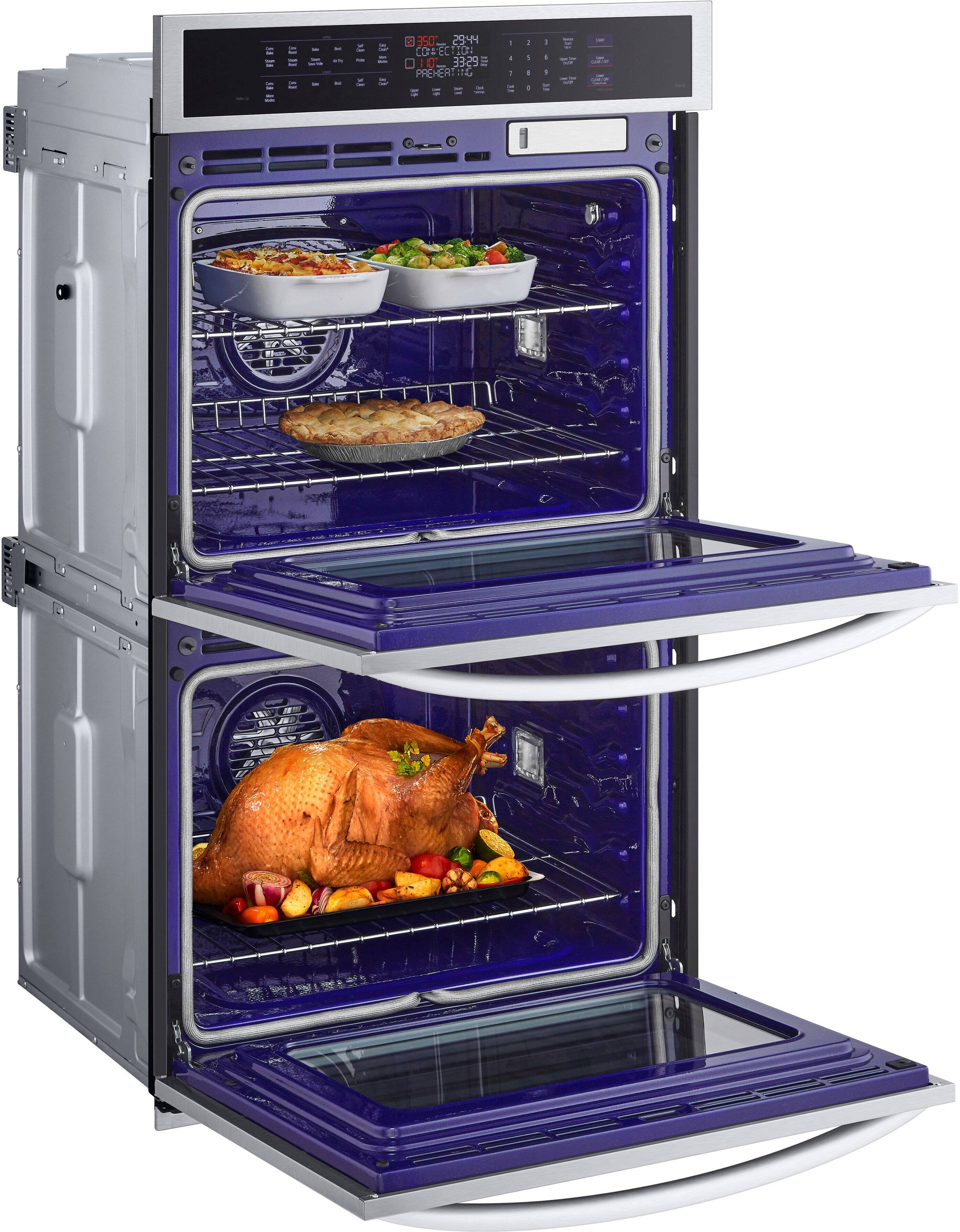 Alt View 14. LG - 30" Built-In Electric Double Wall Oven with Steam Sous Vide - Stainless Steel.