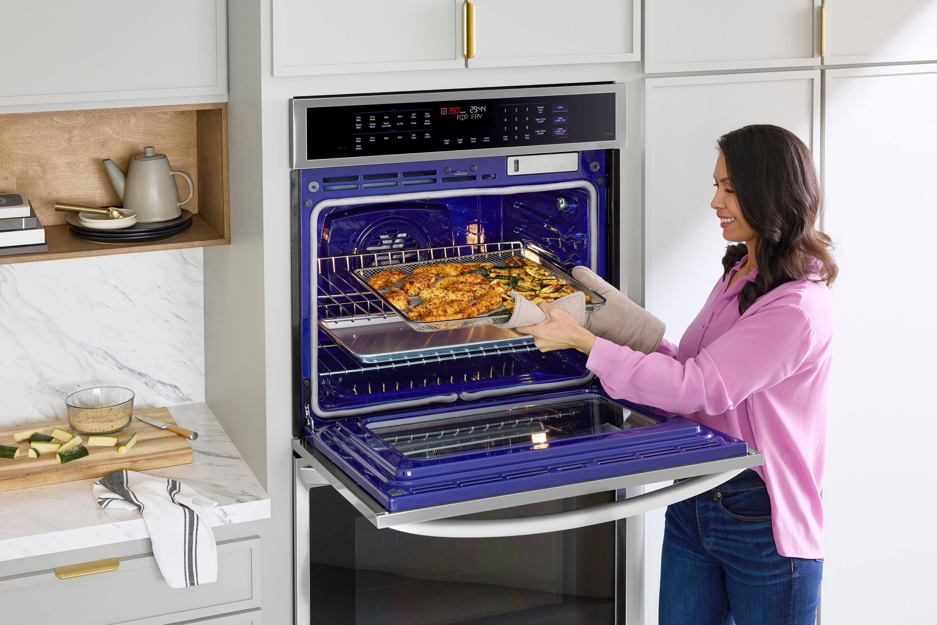 Alt View 24. LG - 30" Built-In Electric Double Wall Oven with Steam Sous Vide - Stainless Steel.