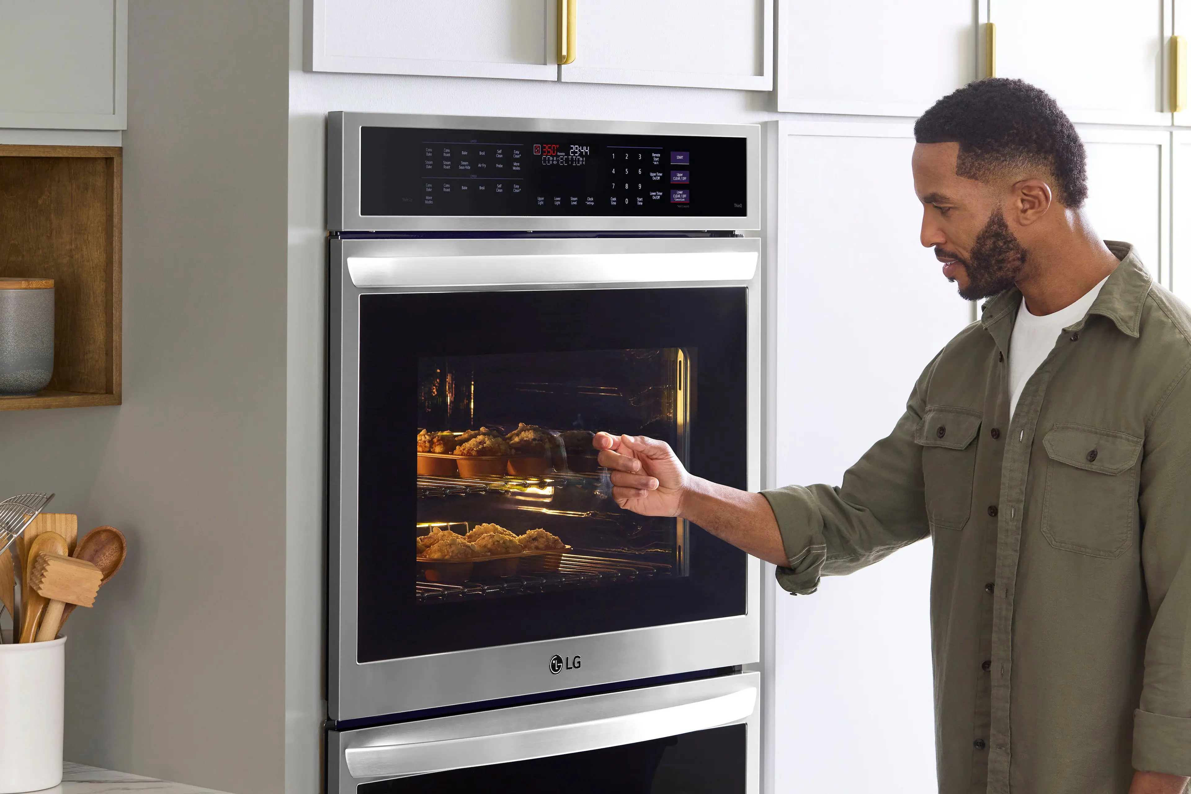 Alt View 26. LG - 30" Built-In Electric Double Wall Oven with Steam Sous Vide - Stainless Steel.