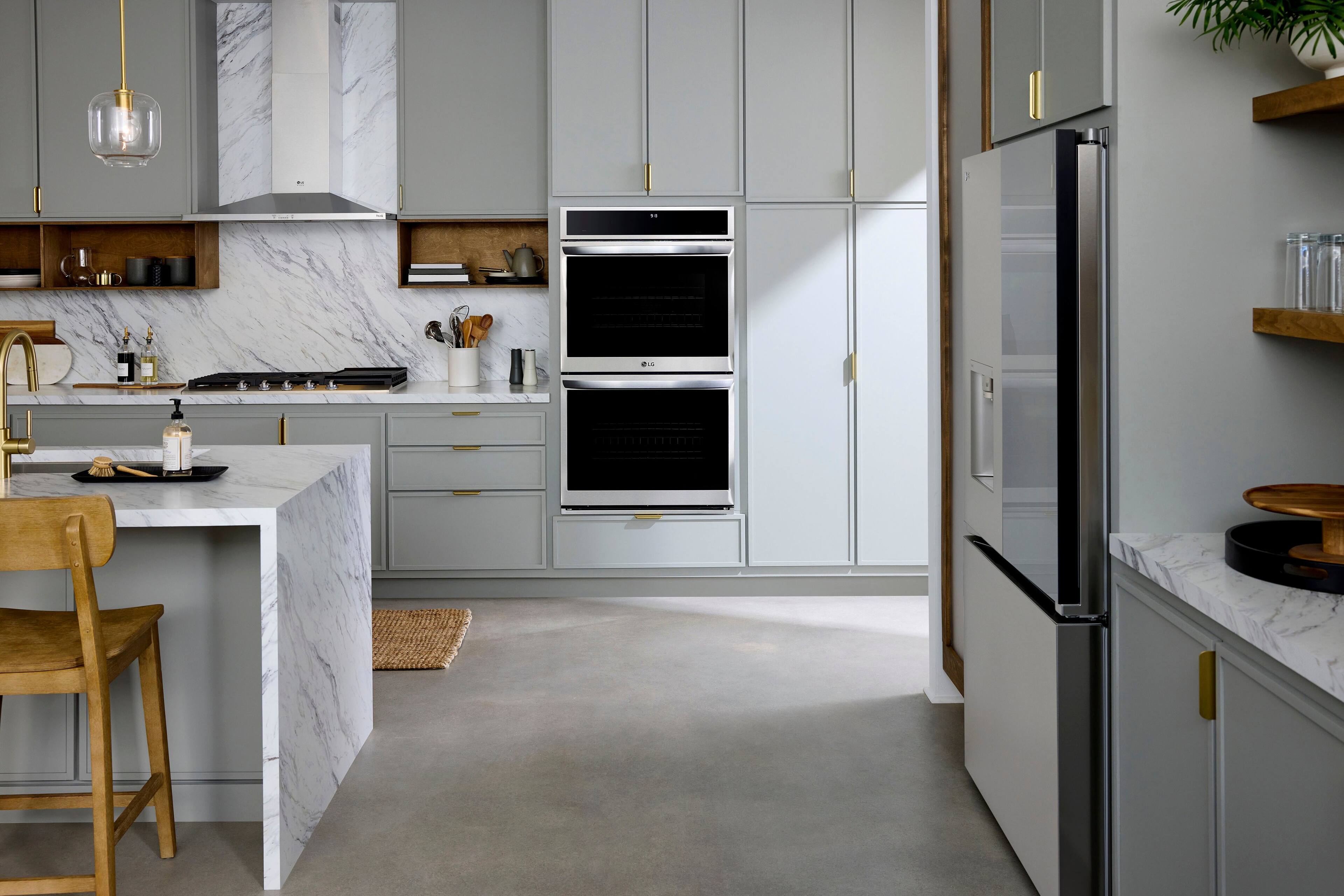 Alt View 29. LG - 30" Built-In Electric Double Wall Oven with Steam Sous Vide - Stainless Steel.