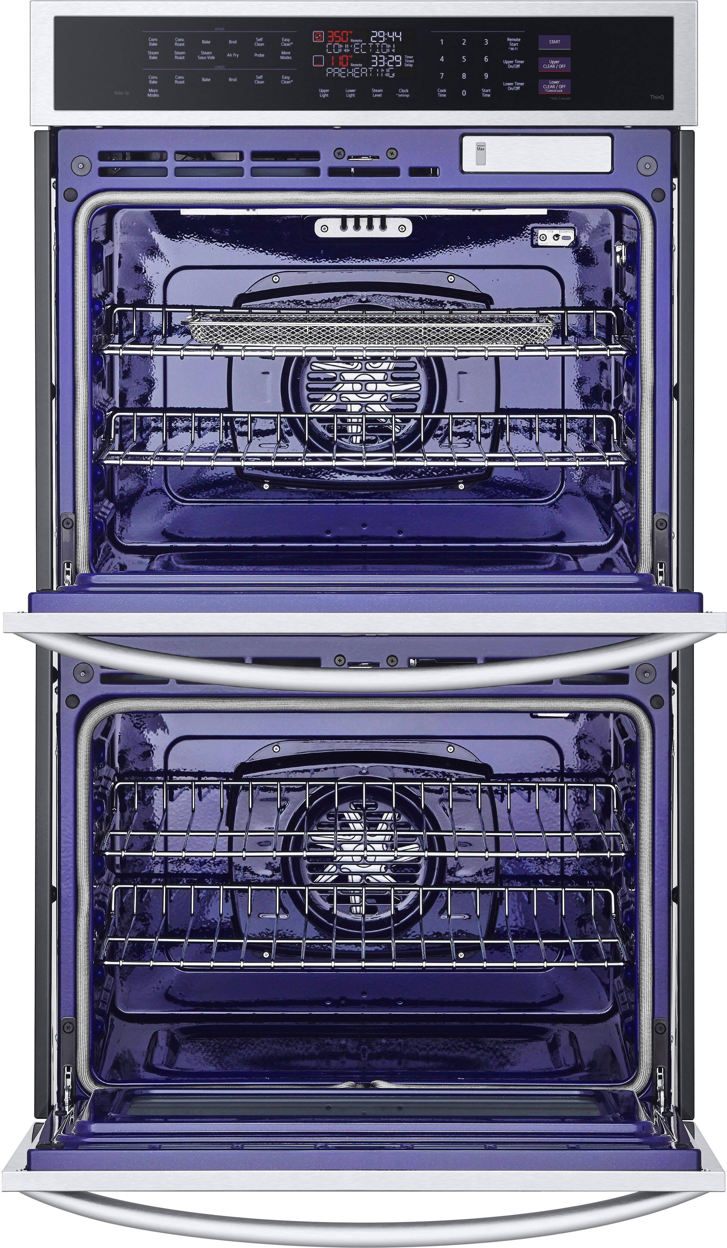 Alt View 2. LG - 30" Built-In Electric Double Wall Oven with Steam Sous Vide - Stainless Steel.