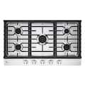 LG - 36-in Wide Built-In Gas Cooktop with 5 Burners and EasyClean - Stainless Steel