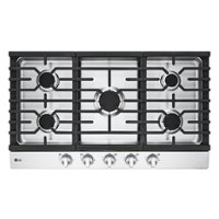 LG - 36" Built-In Gas Cooktop with 5 burners and EasyClean - Stainless steel - Front_Zoom