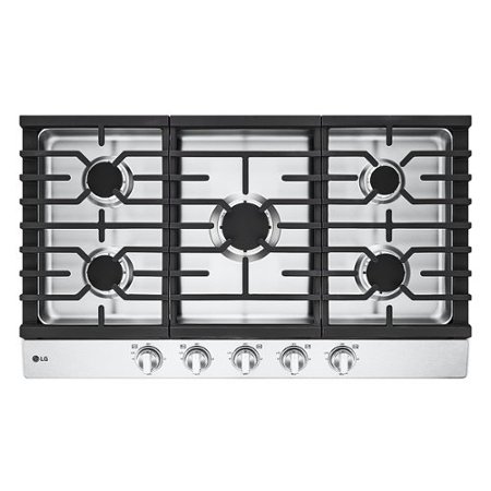 LG - 36" Built-In Gas Cooktop with 5 Burners and EasyClean - Stainless Steel