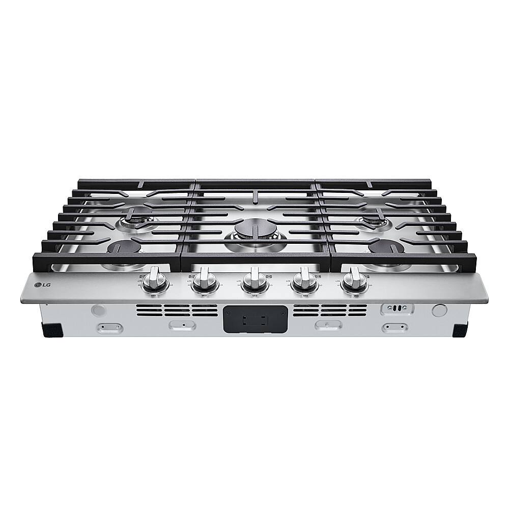 Alt View 14. LG - 36" Built-In Gas Cooktop with 5 Burners and EasyClean - Stainless Steel.