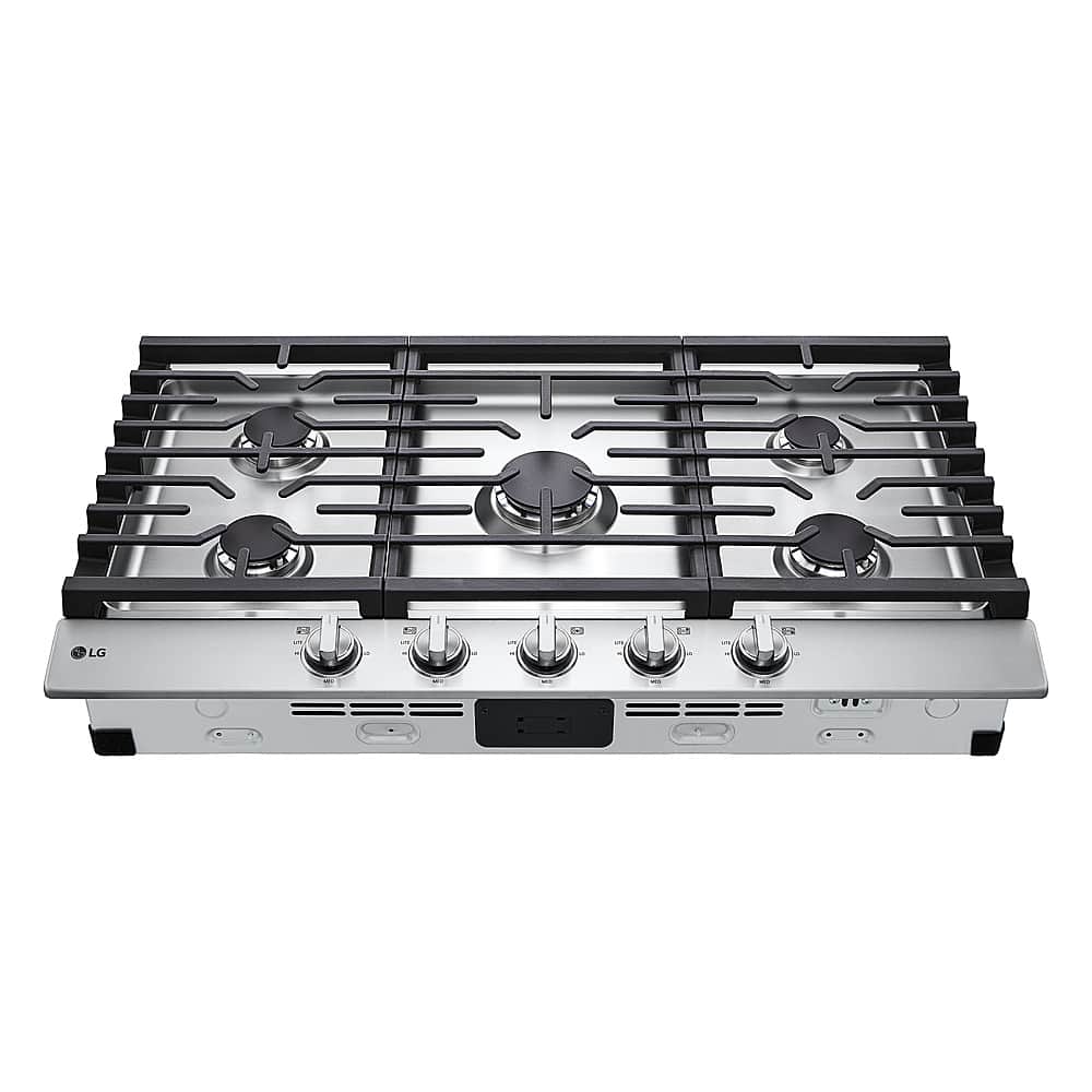 Alt View 11. LG - 36" Built-In Gas Cooktop with 5 Burners and EasyClean - Stainless Steel.