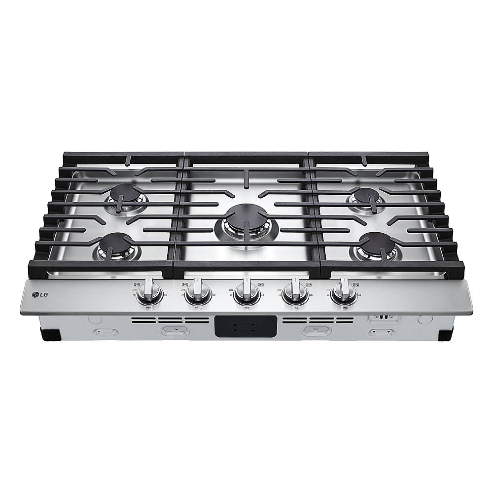 Alt View 11. LG - 36" Built-In Gas Cooktop with 5 Burners and EasyClean - Stainless Steel.