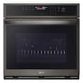 LG - 30" 4.7 Cu. Ft. Built-In Single Electric True Convection Smart Wall Oven with Air Fry - Black Stainless Steel