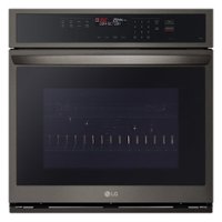 LG - 30" Smart Built-In Single Electric Convection Wall Oven with Air Fry - Black Stainless Steel - Front_Zoom