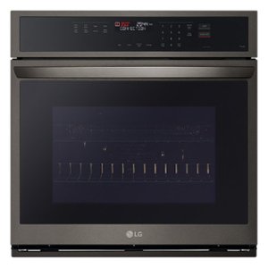 LG - 30" Smart Built-In Single Electric Convection Wall Oven with Air Fry - Black Stainless Steel