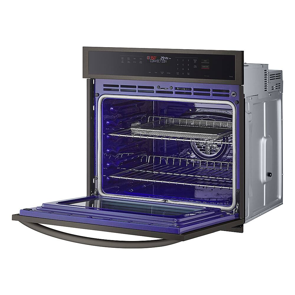 Alt View 14. LG - 30" Smart Built-In Single Electric Convection Wall Oven with Air Fry - Black Stainless Steel.