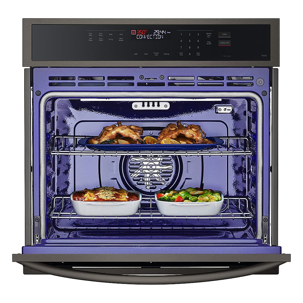 Alt View 15. LG - 30" Smart Built-In Single Electric Convection Wall Oven with Air Fry - Black Stainless Steel.