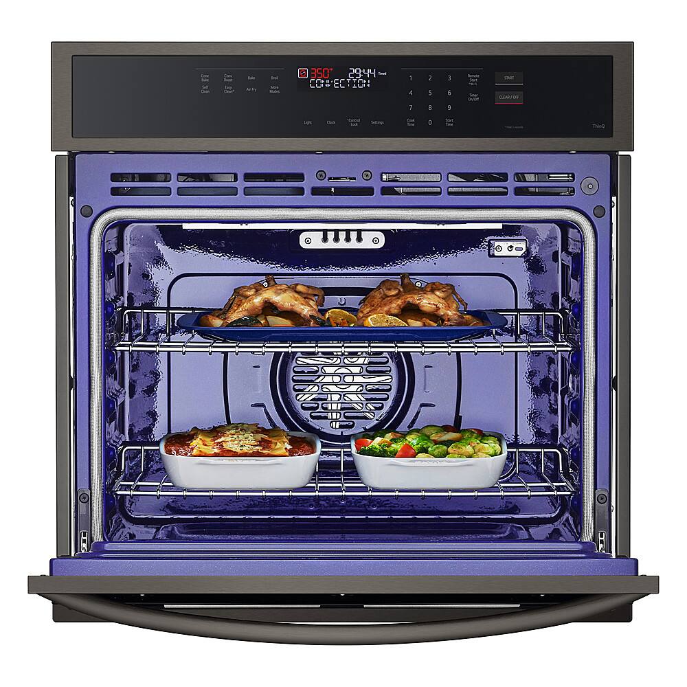 Alt View 15. LG - 30" Smart Built-In Single Electric Convection Wall Oven with Air Fry - Black Stainless Steel.