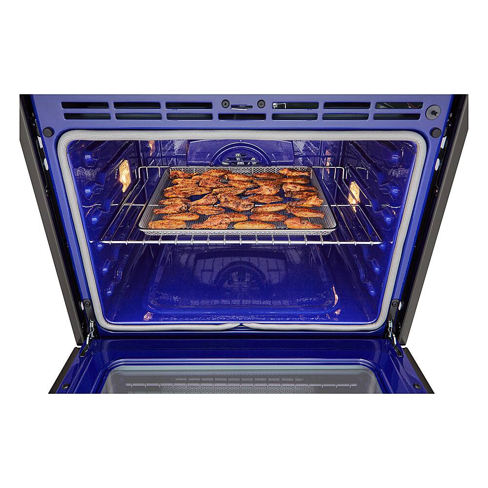 Alt View 19. LG - 30" Smart Built-In Single Electric Convection Wall Oven with Air Fry - Black Stainless Steel.