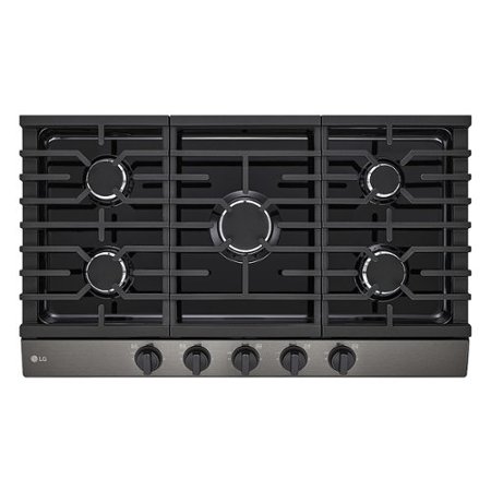 LG - 36" Built-In Gas Cooktop with 5 Burners and EasyClean - Black Stainless Steel