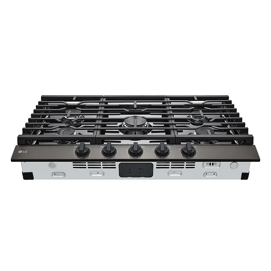 Alt View 14. LG - 36" Built-In Gas Cooktop with 5 Burners and EasyClean - Black Stainless Steel.