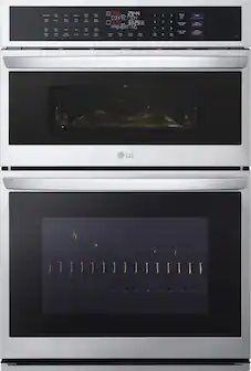 LG - 30-in Wide Smart Built-In Electric Convection Combination Wall Oven with Microwave and Steam Sous Vide - Stainless Steel