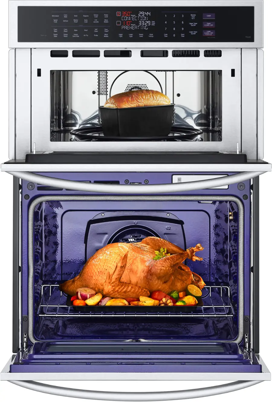 Alt View 13. LG - 30" Built-In Electric Convection Combination Wall Oven with Microwave and Steam Sous Vide - Printproof Stainless Steel.