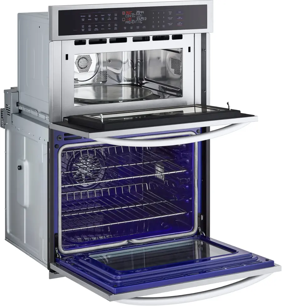 Alt View 14. LG - 30" Built-In Electric Convection Combination Wall Oven with Microwave and Steam Sous Vide - Printproof Stainless Steel.