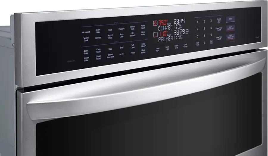 Alt View 18. LG - 30" Built-In Electric Convection Combination Wall Oven with Microwave and Steam Sous Vide - Printproof Stainless Steel.