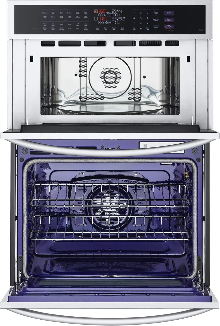 Alt View 2. LG - 30" Built-In Electric Convection Combination Wall Oven with Microwave and Steam Sous Vide - Printproof Stainless Steel.