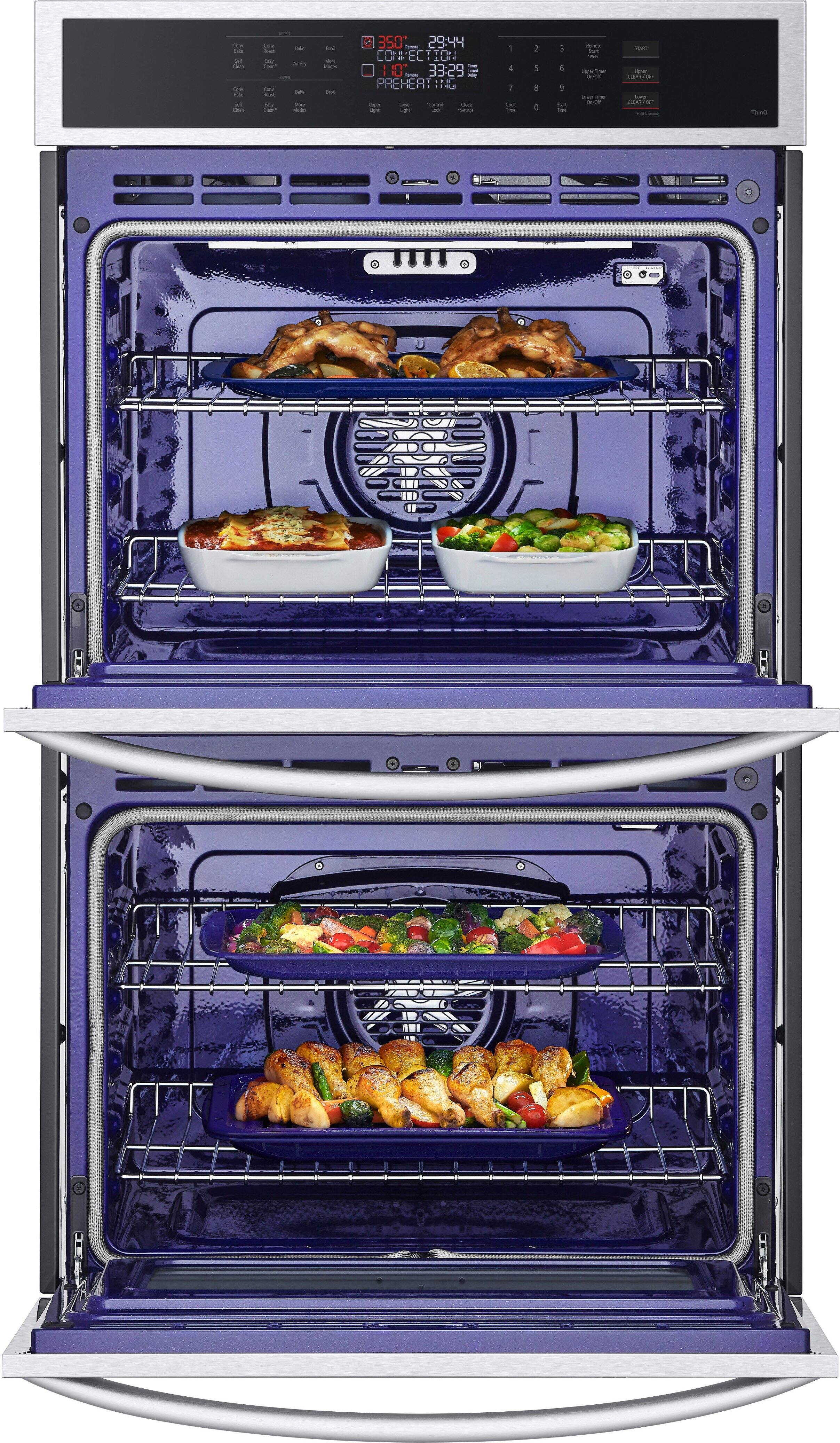 Alt View 11. LG - 30" Smart Built-In Electric Convection Double Wall Oven with Air Fry - Stainless Steel.
