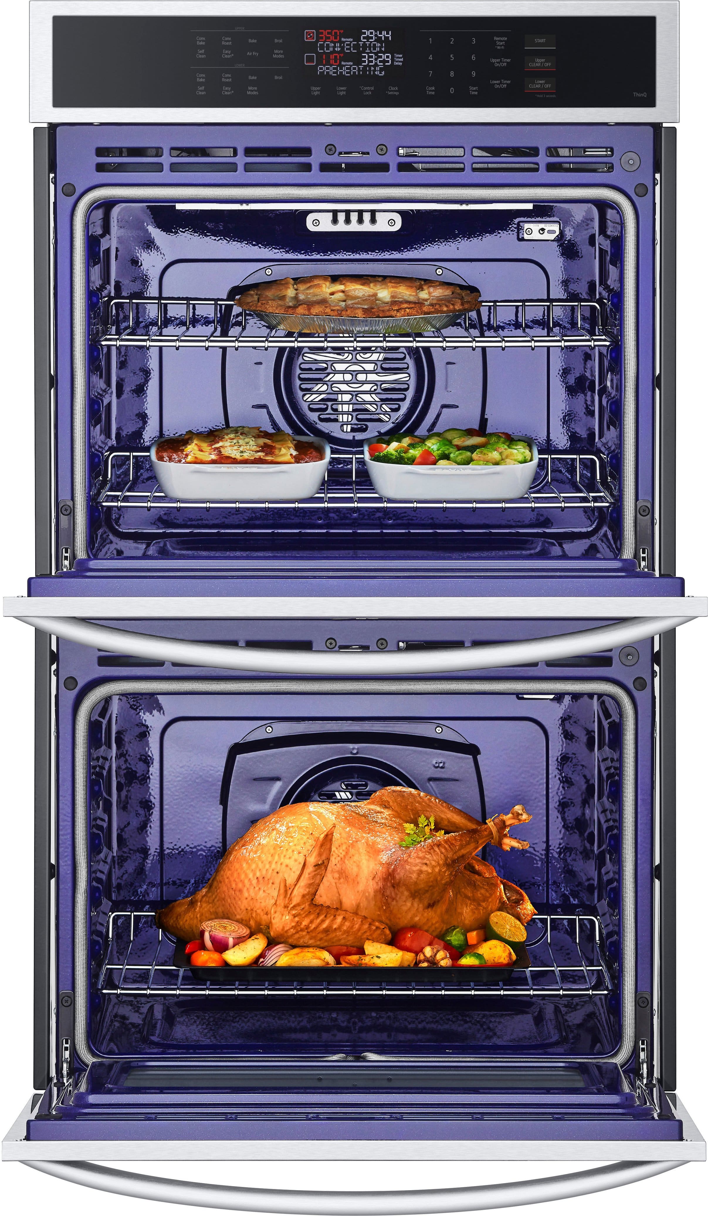 Alt View 12. LG - 30" Smart Built-In Electric Convection Double Wall Oven with Air Fry - Stainless Steel.