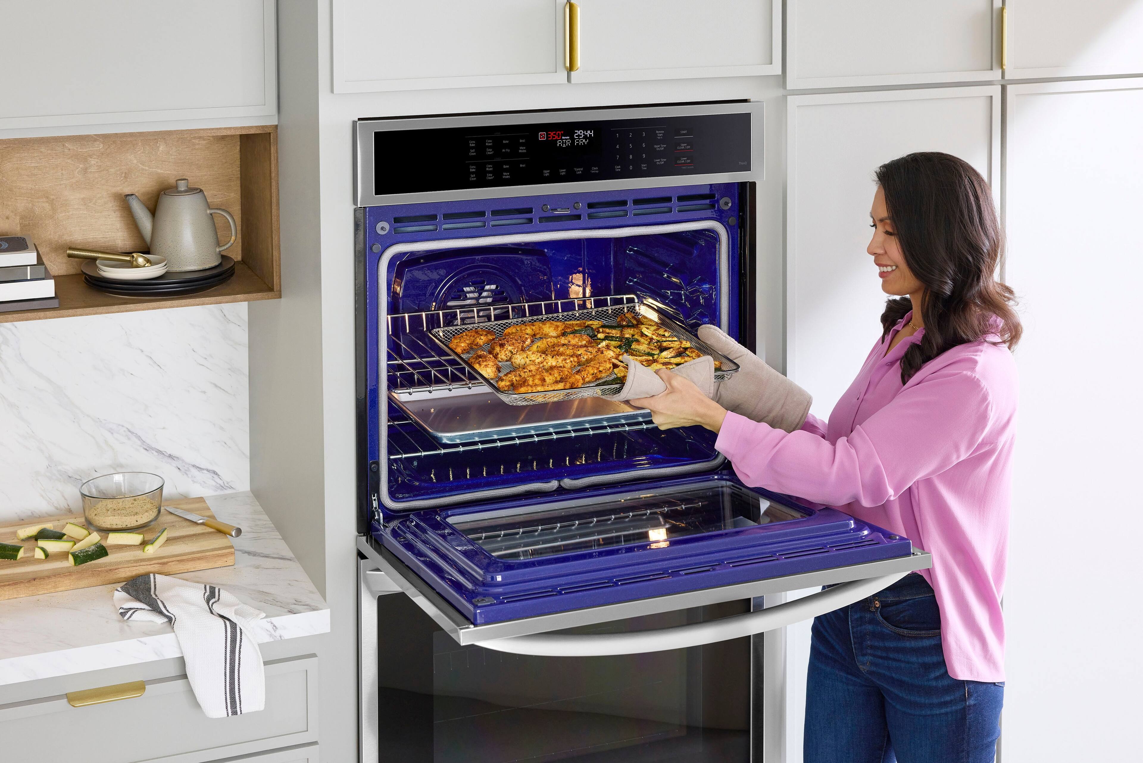 Alt View 24. LG - 30" Smart Built-In Electric Convection Double Wall Oven with Air Fry - Stainless Steel.