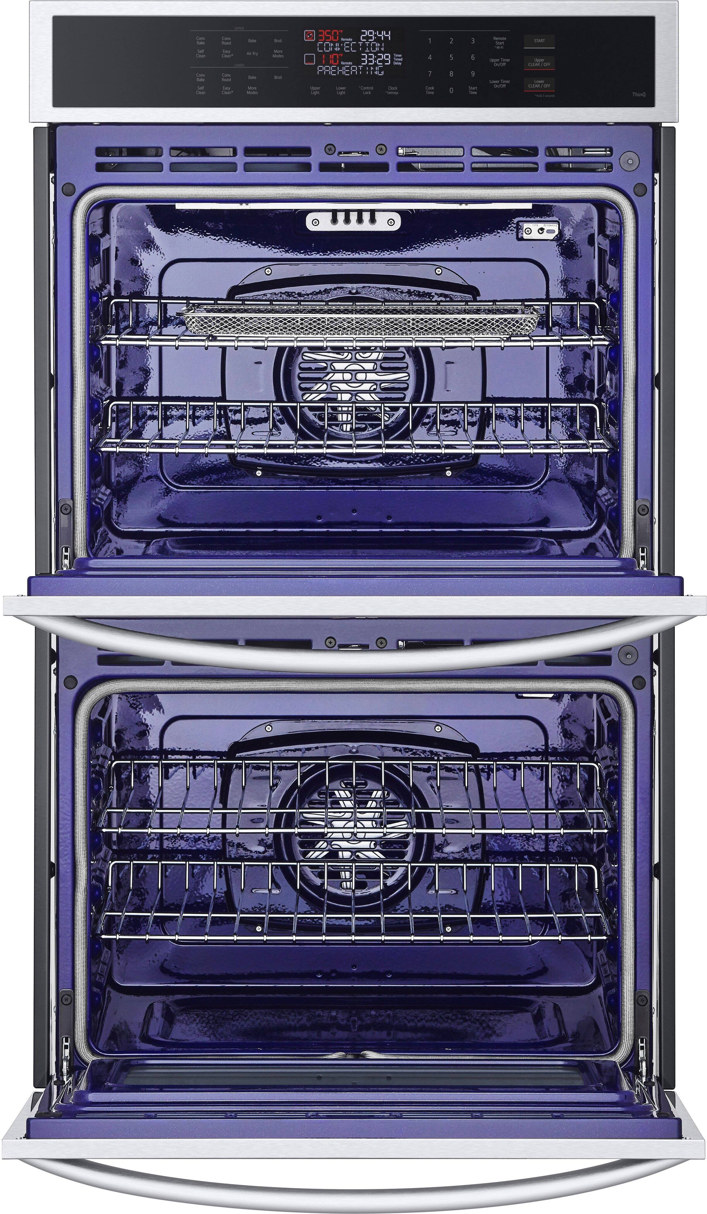 Alt View 2. LG - 30" Smart Built-In Electric Convection Double Wall Oven with Air Fry - Stainless Steel.