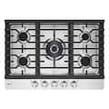 LG - 30-in Wide Built-In Smart Gas Cooktop with 5 Burners and EasyClean - Stainless Steel