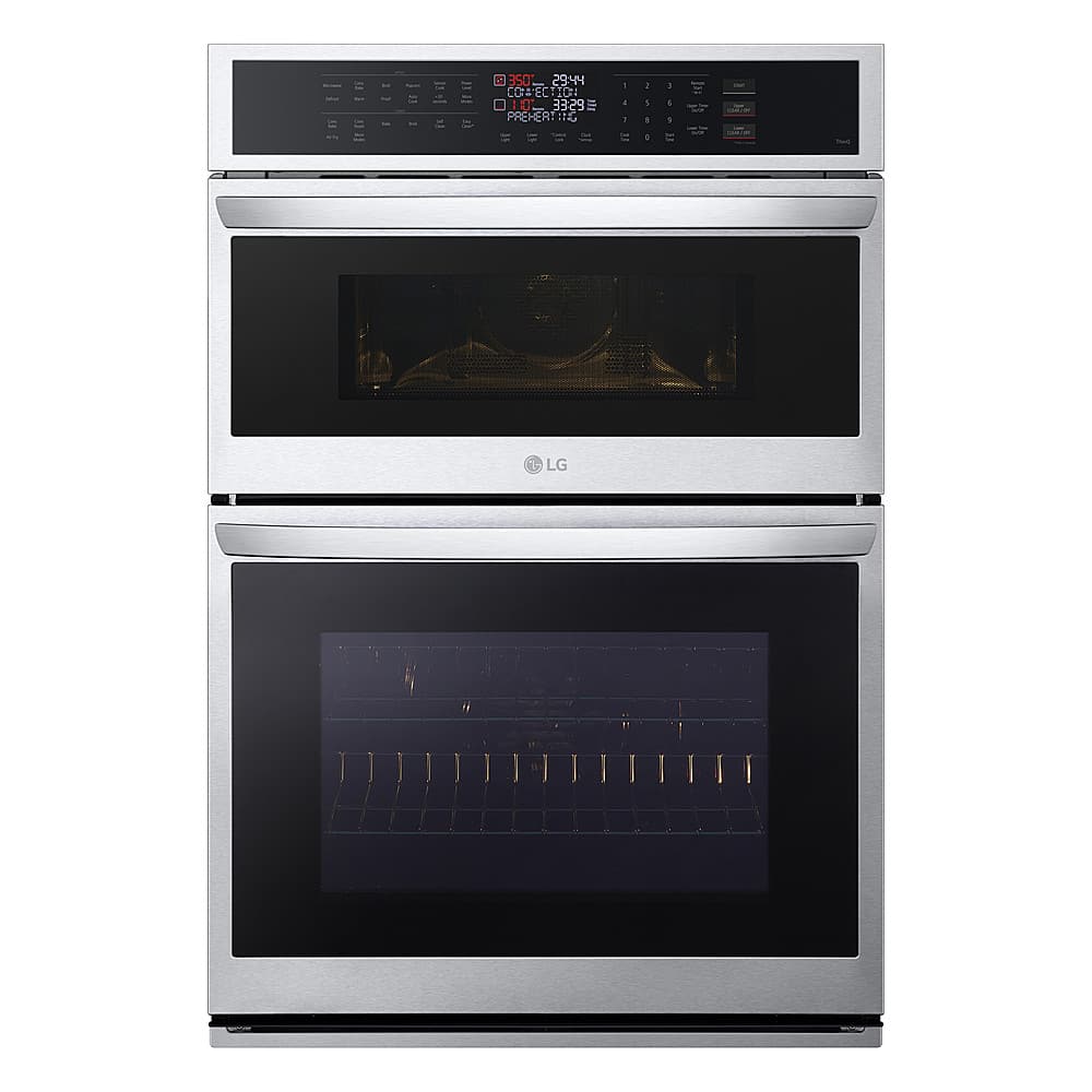 LG - 30" Smart Built-In Electric Convection Combination Wall Oven with Microwave and Air Fry - Stainless Steel - Front_Zoom