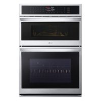 LG - 30"  Smart Built-In Electric Convection Combination Wall Oven with Microwave and Air Fry - Stainless Steel - Front_Zoom