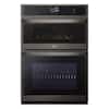 Front. LG - 30" Built-In Electric Convection Combination Wall Oven with Microwave and Air Fry - PrintProof Black Stainless Steel.