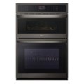 LG - 30" Built-In Electric Convection Combination Wall Oven with Microwave and Air Fry - Black Stainless Steel