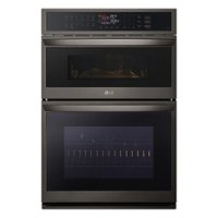 LG - 30" Built-In Electric Convection Combination Wall Oven with Microwave and Air Fry - Black Stainless Steel - Front_Zoom