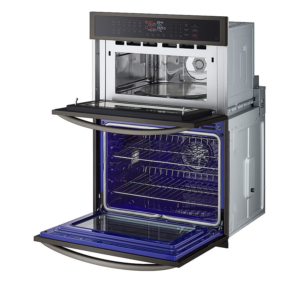 Alt View 13. LG - 30" Built-In Electric Convection Combination Wall Oven with Microwave and Air Fry - PrintProof Black Stainless Steel.