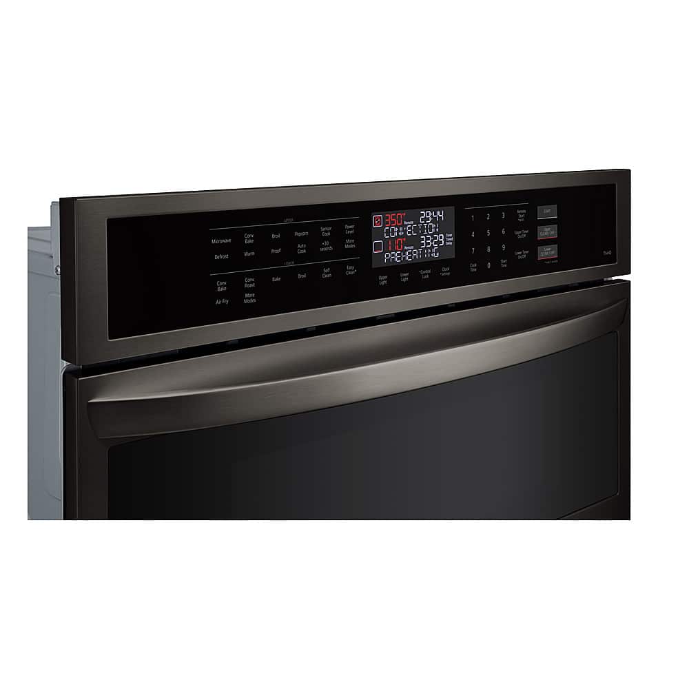 Alt View 14. LG - 30" Built-In Electric Convection Combination Wall Oven with Microwave and Air Fry - PrintProof Black Stainless Steel.