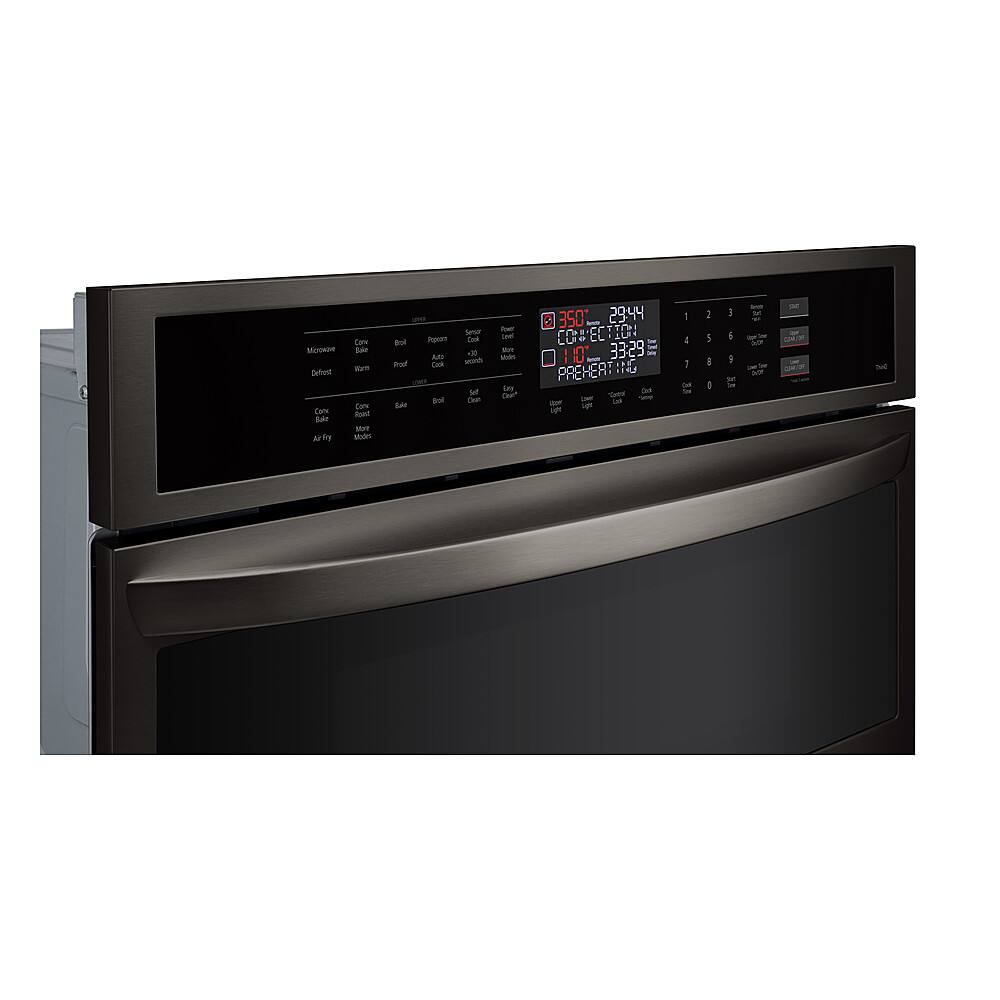 Alt View 14. LG - 30" Built-In Electric Convection Combination Wall Oven with Microwave and Air Fry - PrintProof Black Stainless Steel.