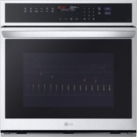 LG - 30" Smart Built-In Single Electric Convection Wall Oven with Steam Sous Vide - Stainless Steel - Front_Zoom