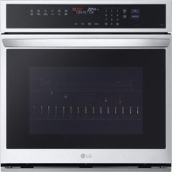 LG - 30" Built In Electric Wall Oven with Steam Sous Vide - Stainless steel - Front_Zoom