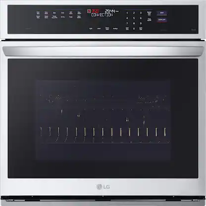 LG - 30" Smart Built-In Single Electric Convection Wall Oven with Steam Sous Vide - Stainless Steel