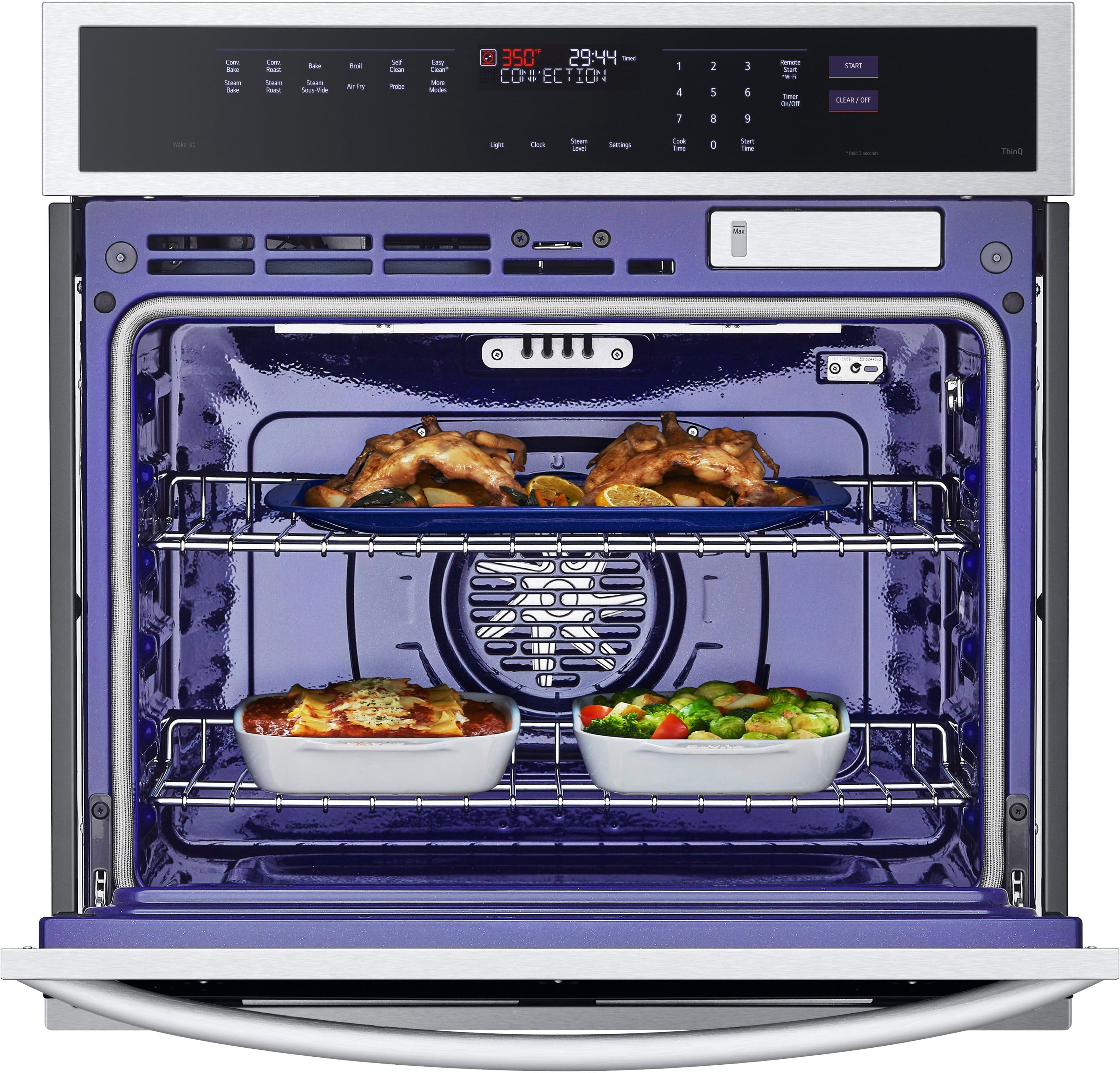 Alt View 12. LG - 30" Smart Built-In Single Electric Convection Wall Oven with Steam Sous Vide - Stainless Steel.