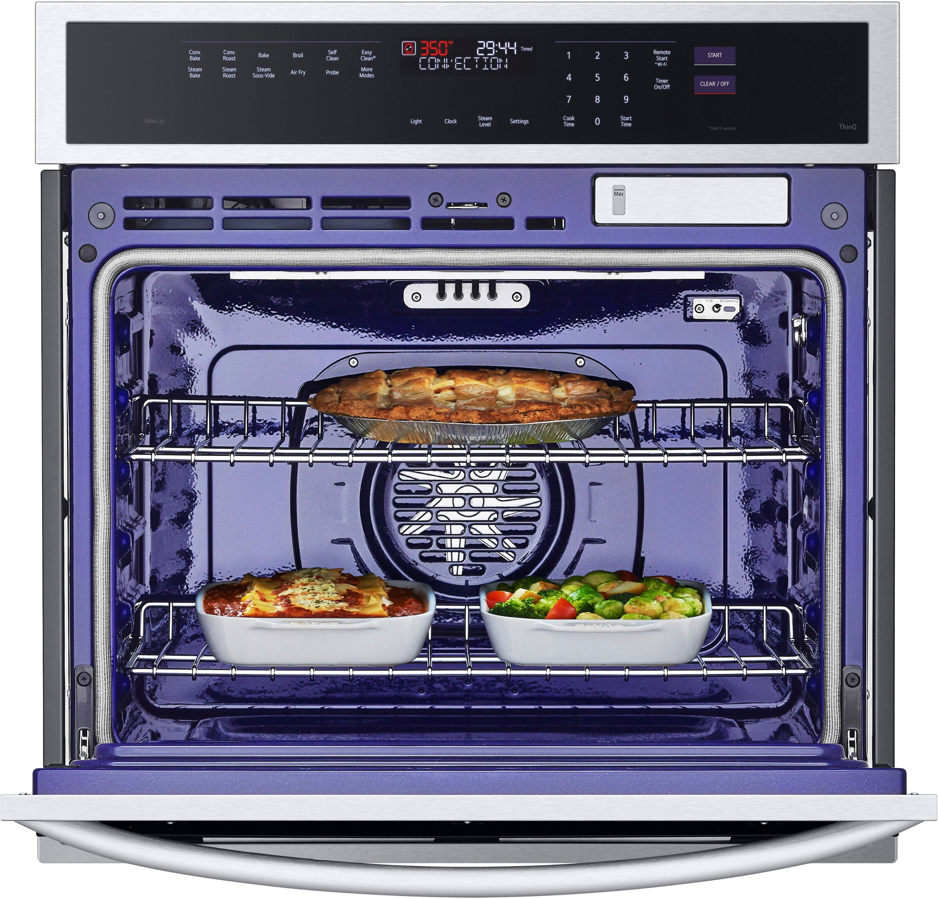 Alt View 13. LG - 30" Smart Built-In Single Electric Convection Wall Oven with Steam Sous Vide - Stainless Steel.