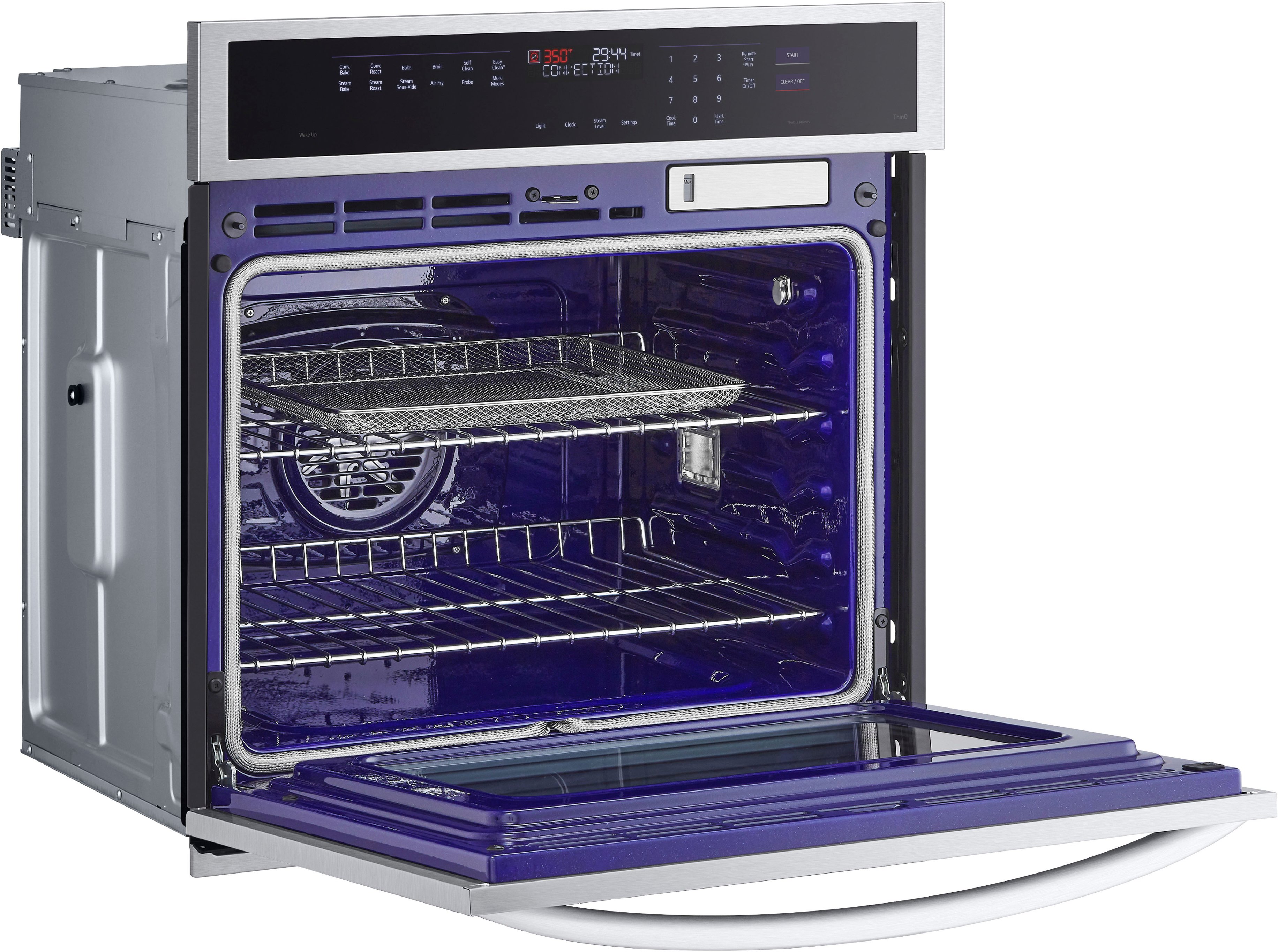 Alt View 14. LG - 30" Smart Built-In Single Electric Convection Wall Oven with Steam Sous Vide - Stainless Steel.