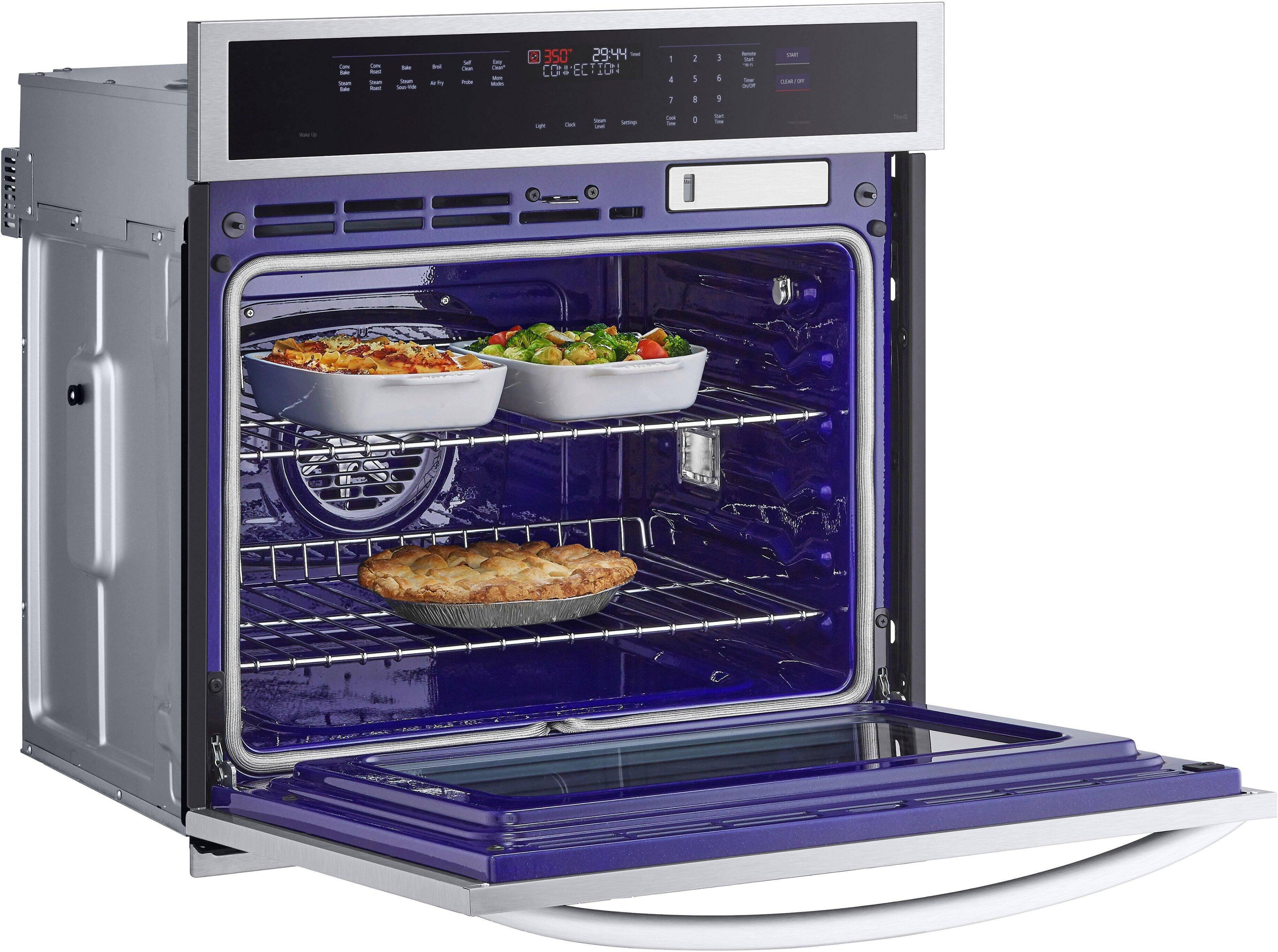 Alt View 16. LG - 30" Smart Built-In Single Electric Convection Wall Oven with Steam Sous Vide - Stainless Steel.