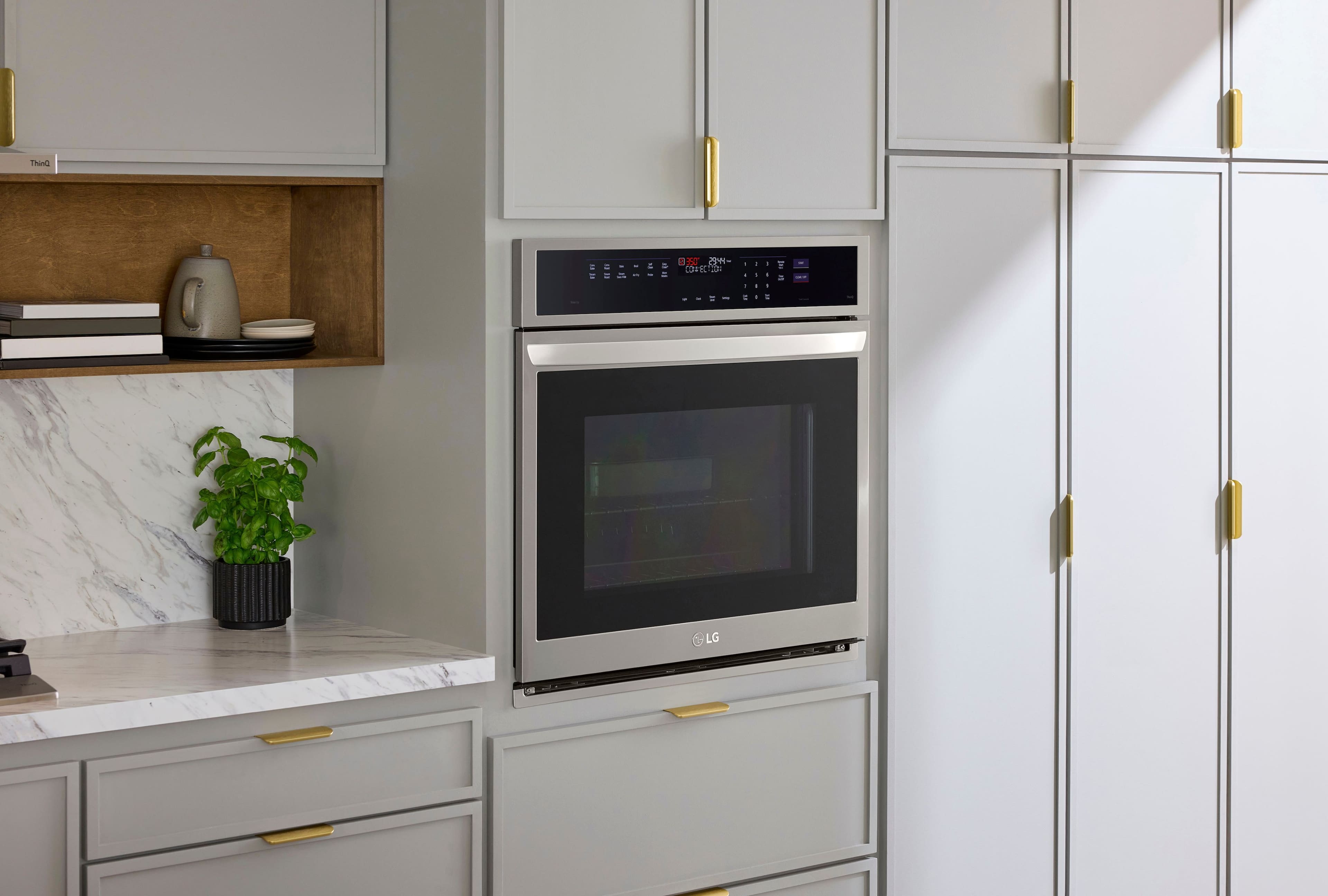 Alt View 25. LG - 30" Smart Built-In Single Electric Convection Wall Oven with Steam Sous Vide - Stainless Steel.