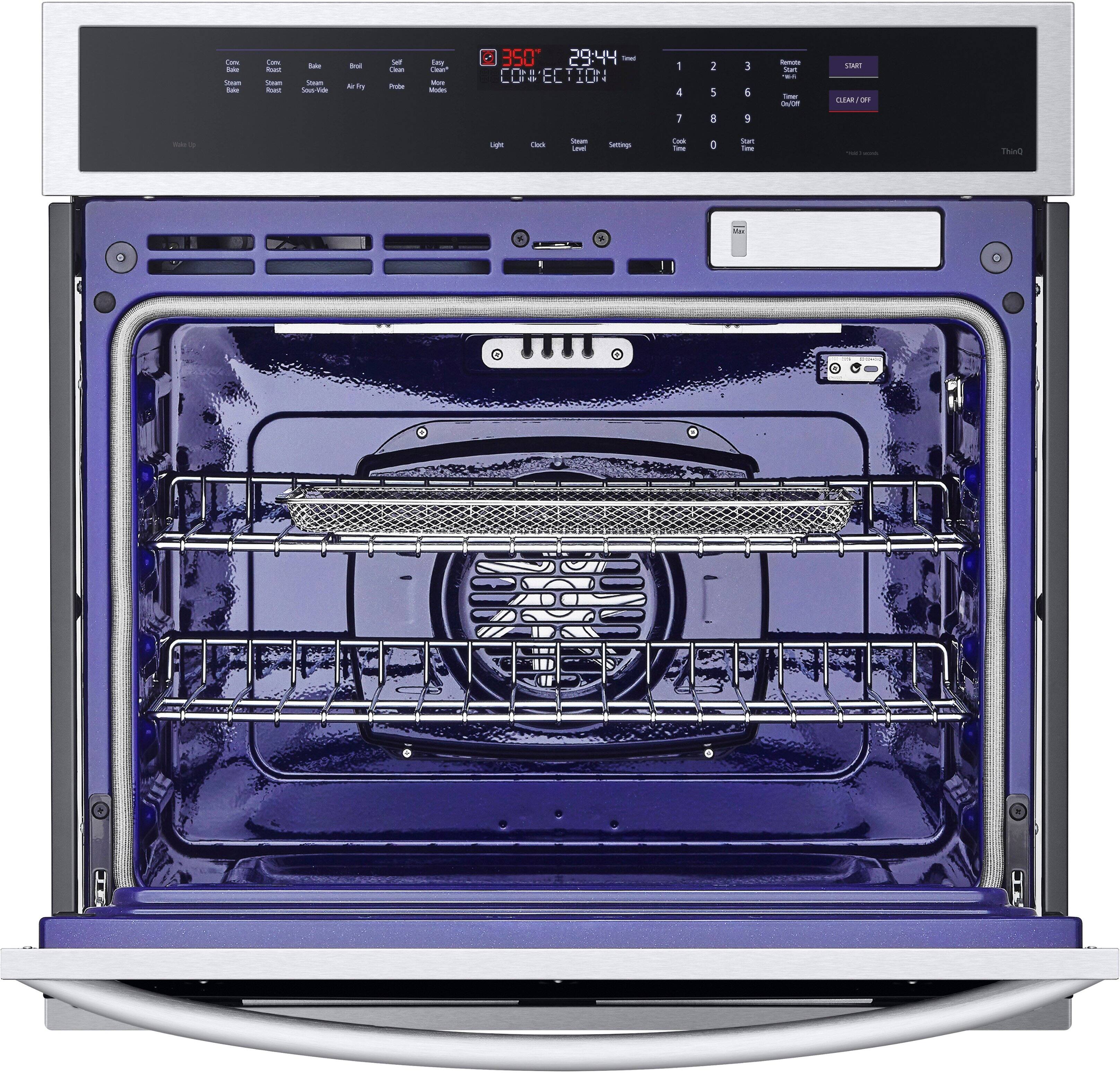 Alt View 11. LG - 30" Smart Built-In Single Electric Convection Wall Oven with Steam Sous Vide - Stainless Steel.