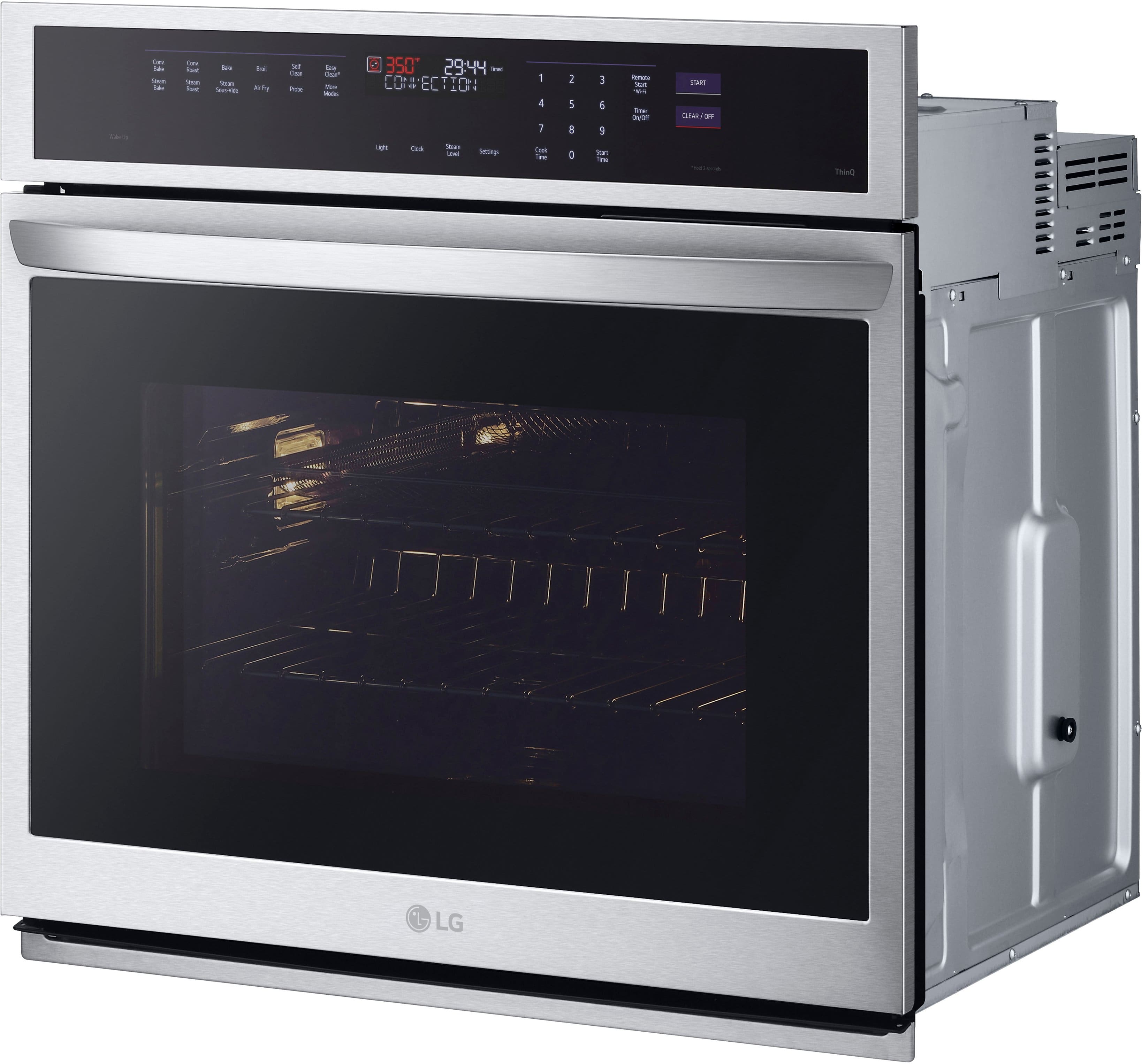 Alt View 1. LG - 30" Smart Built-In Single Electric Convection Wall Oven with Steam Sous Vide - Stainless Steel.