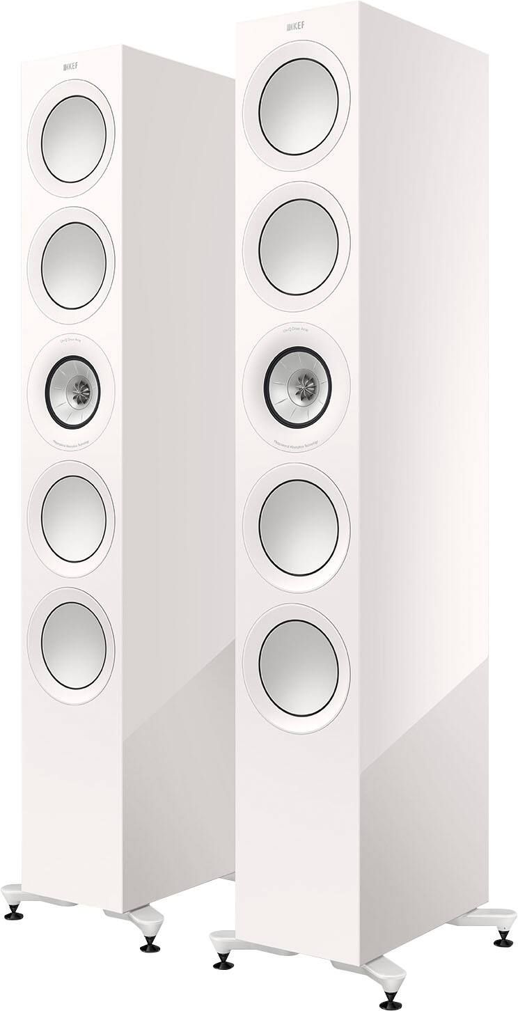 Angle. KEF - R11 Meta Floorstanding Loudspeaker (Each) - White.
